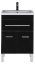 Тумба с раковиной Aquanet Верона 58 черная, 1 ящик, 2 двери 00158754+00182705